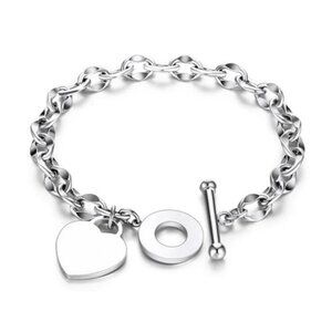 Heart Charm Bracelet  Stainless Steel Love for Women Romantic Gift